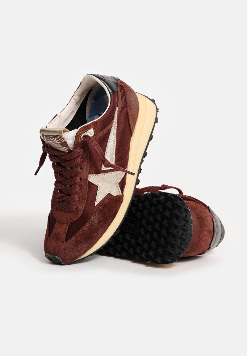 Golden Goose Suede, Satin & Laminated Leather Marathon Sneakers