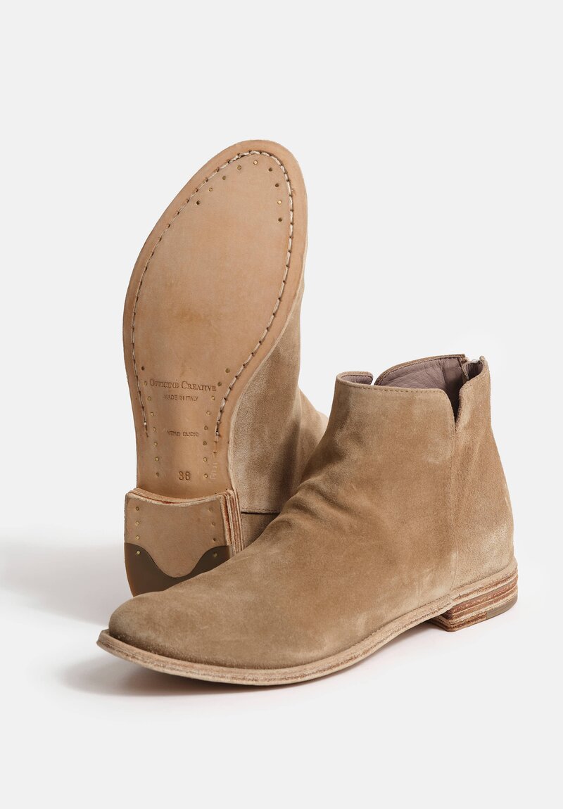 Officine Creative Cachemire Suede Lexikon Zip Up Ankle Boots