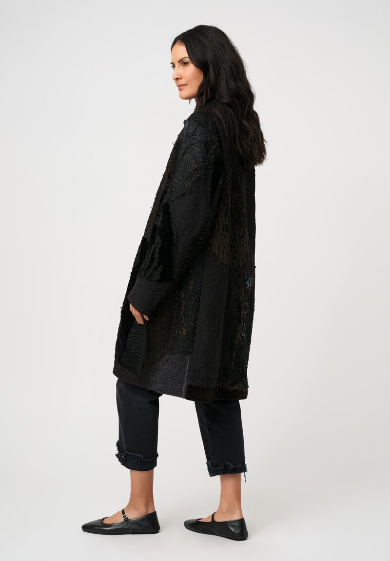 By Walid Antique Silk Dark Victorian Duster Coat