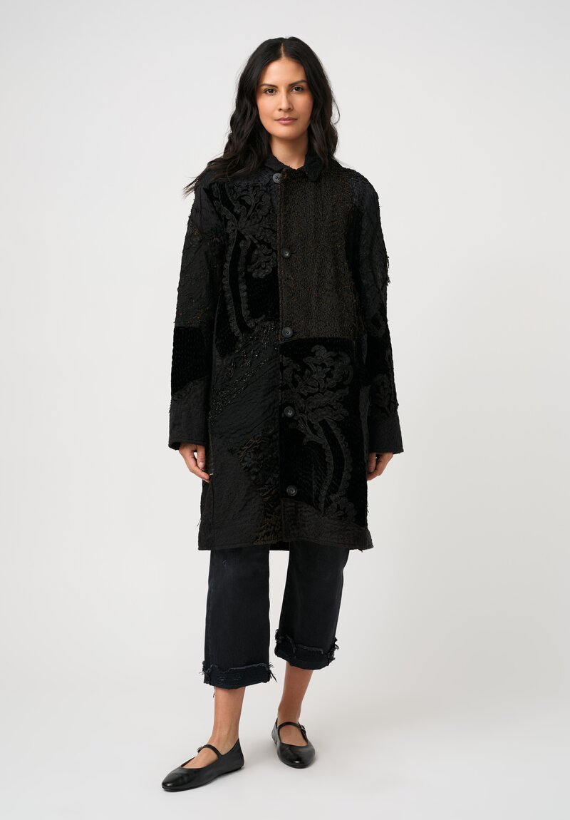 By Walid Antique Silk Dark Victorian Duster Coat