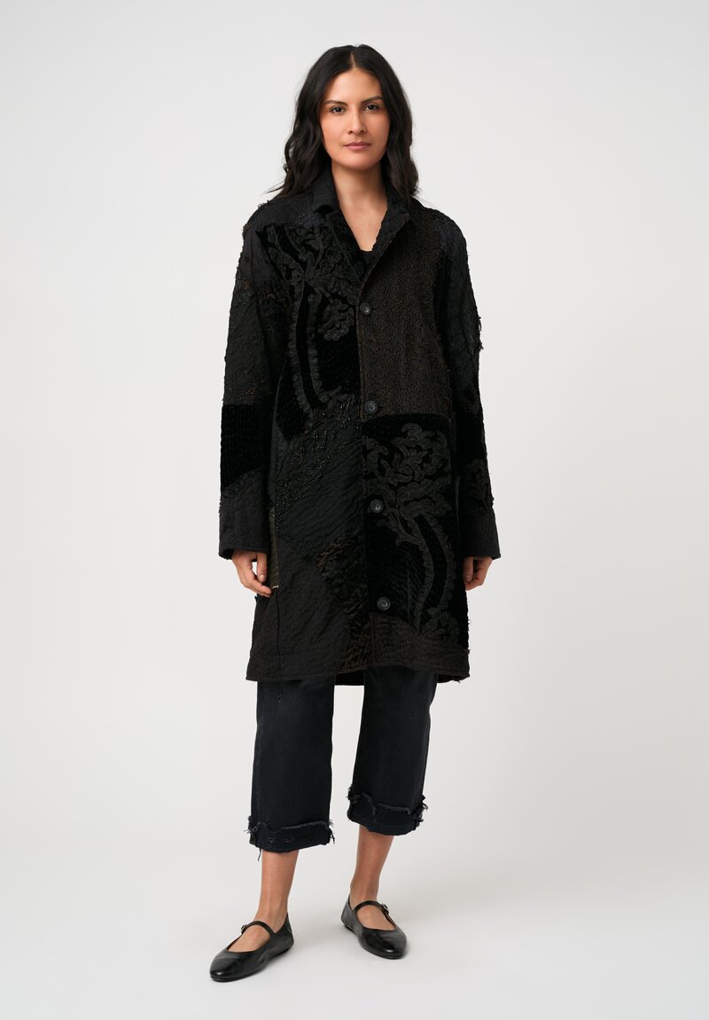By Walid Antique Silk Dark Victorian Duster Coat