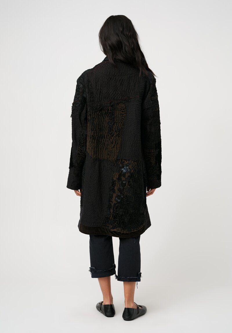 By Walid Antique Silk Dark Victorian Duster Coat