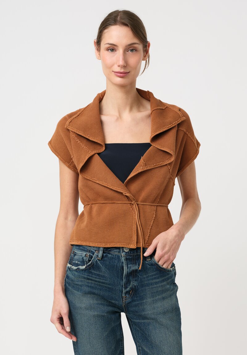 Alabama Chanin Cotton Natural Dyed Zero Waste Waffle Knit Wrap Cardigan