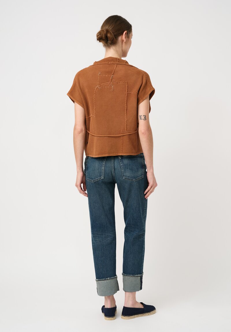 Alabama Chanin Cotton Natural Dyed Zero Waste Waffle Knit Wrap Cardigan