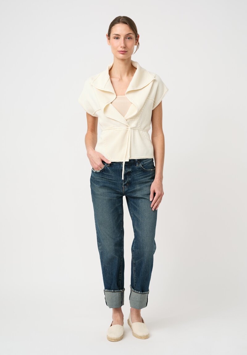 Alabama Chanin Organic Cotton Zero Waste Waffle Knit Wrap Cardigan