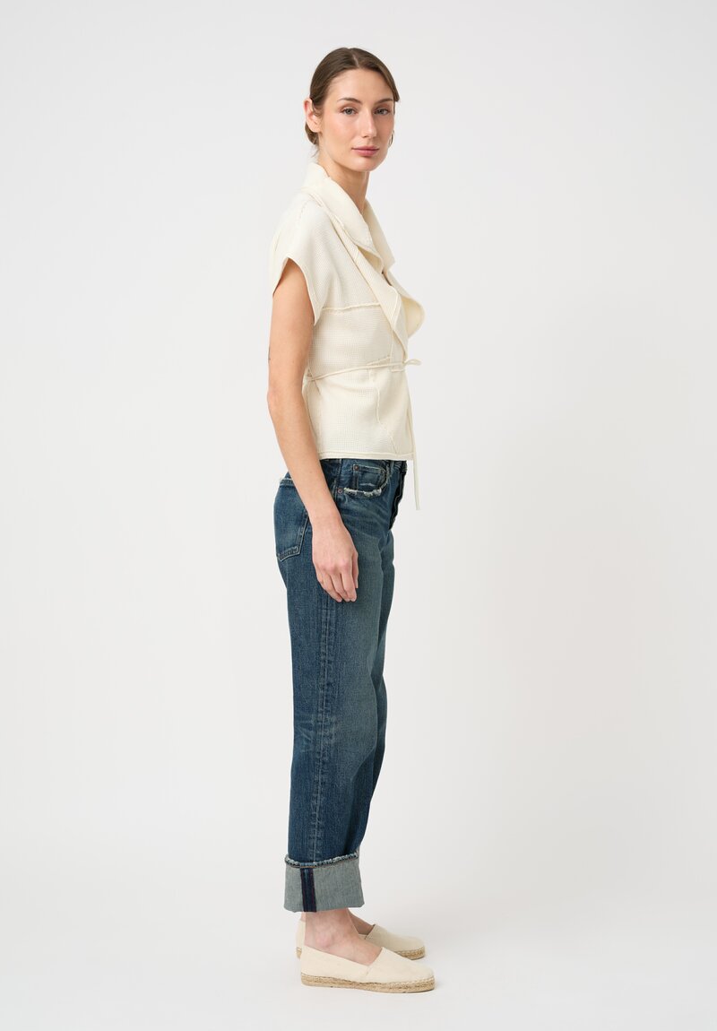 Alabama Chanin Organic Cotton Zero Waste Waffle Knit Wrap Cardigan