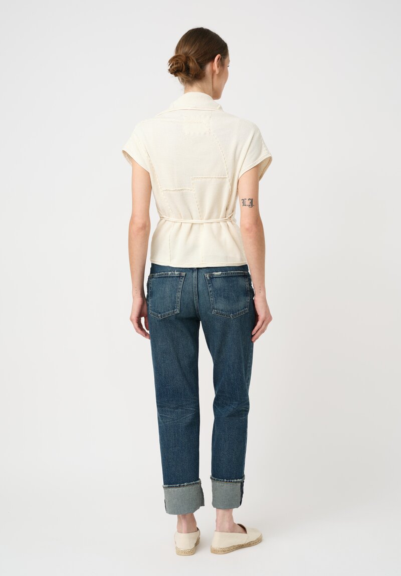 Alabama Chanin Organic Cotton Zero Waste Waffle Knit Wrap Cardigan