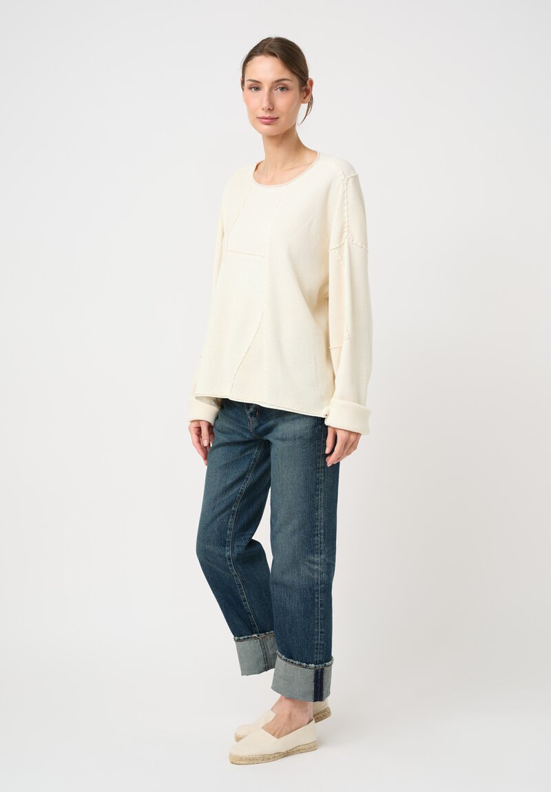 Alabama Chanin Organic Cotton Zero Waste Waffle Knit Patchwork Top