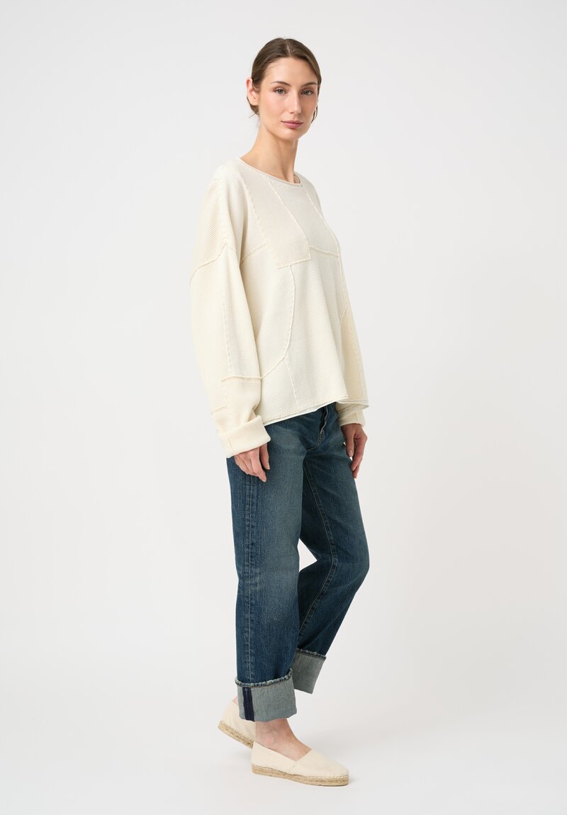 Alabama Chanin Organic Cotton Zero Waste Waffle Knit Patchwork Top