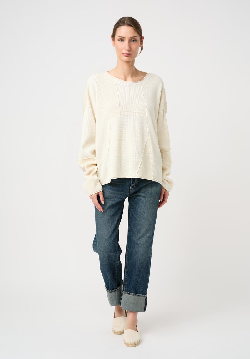 Alabama Chanin Organic Cotton Zero Waste Waffle Knit Patchwork Top
