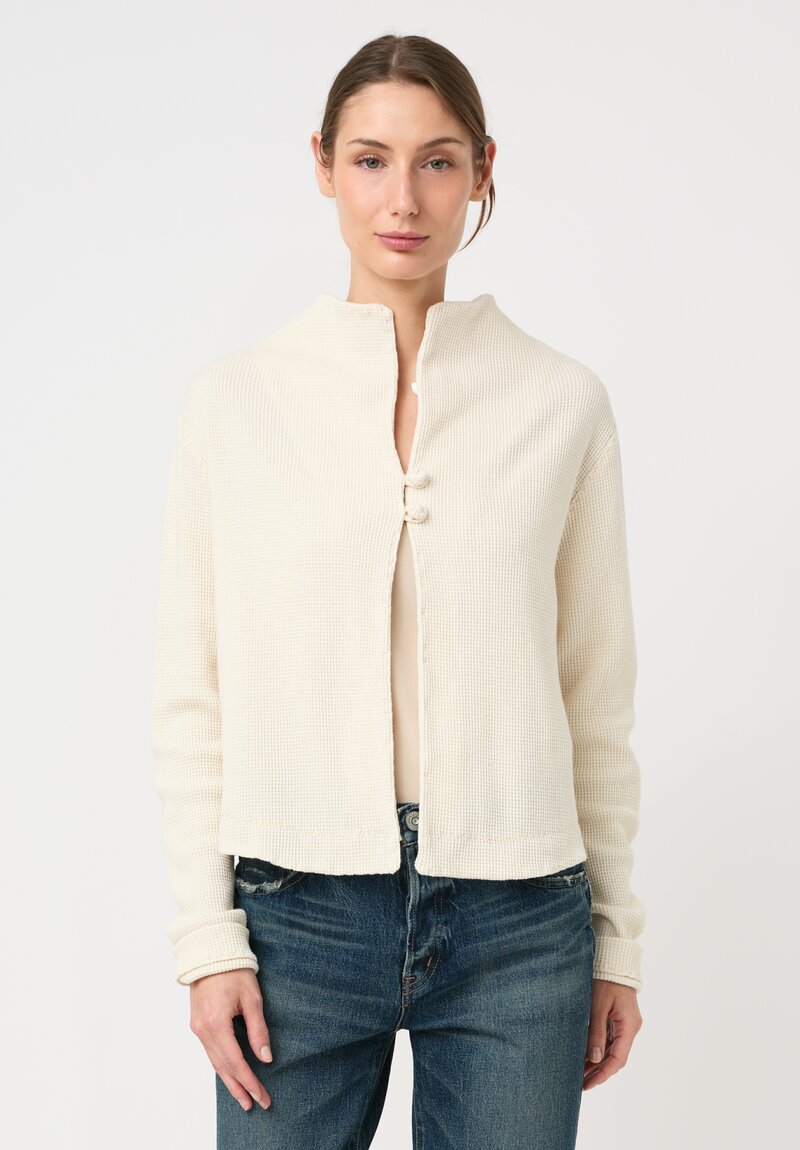 Alabama Chanin Cotton Zero Waste Waffle Knit Sweatshirt Cardigan