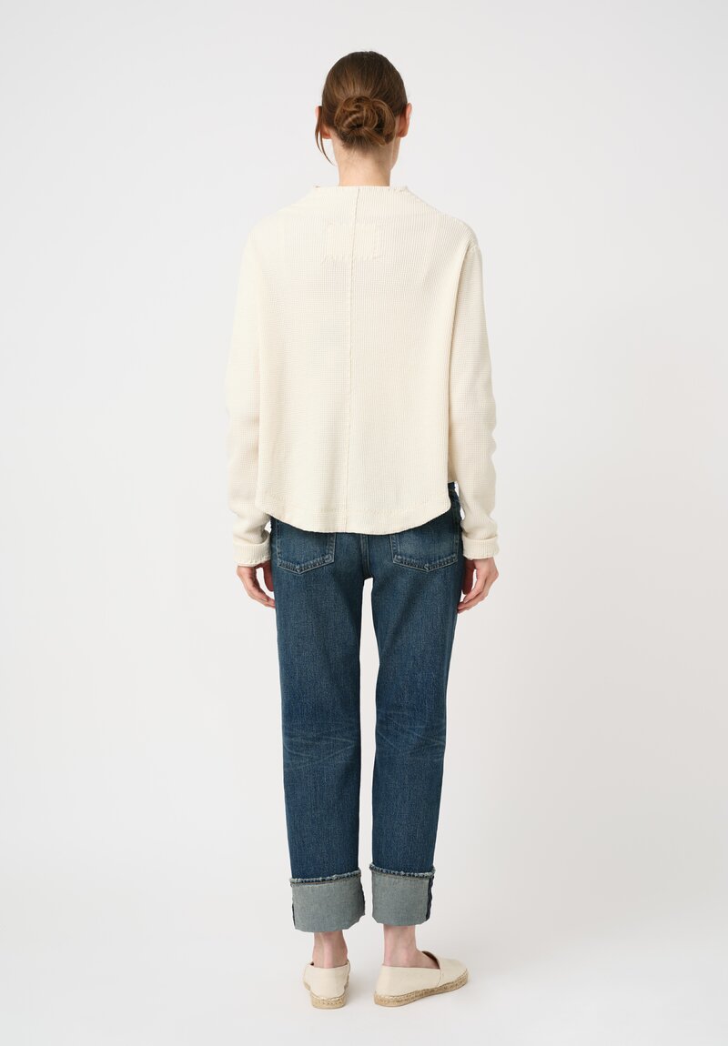 Alabama Chanin Cotton Zero Waste Waffle Knit Sweatshirt Cardigan