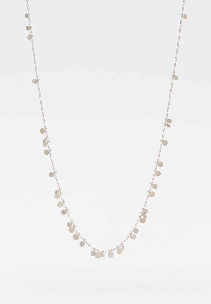 Sia Taylor Sterling Silver Hammered Random Dots Long Chain Necklace