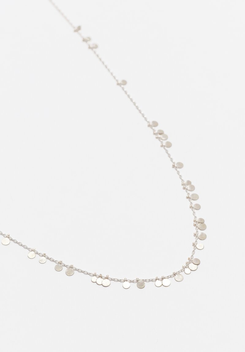 Sia Taylor Sterling Silver Hammered Random Dots Long Chain Necklace