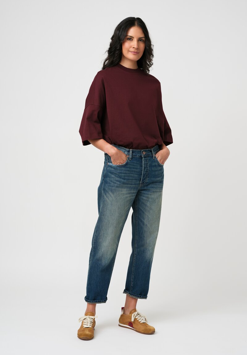 Hey Gang Cotton Denim Loose Crop Jeans