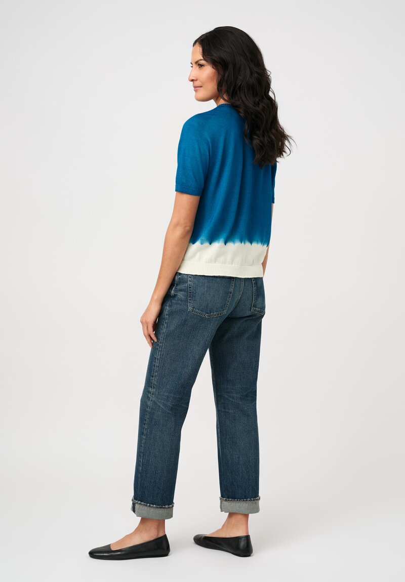 Suzusan Boushi Somewake Shibori Short Sleeve Sweater