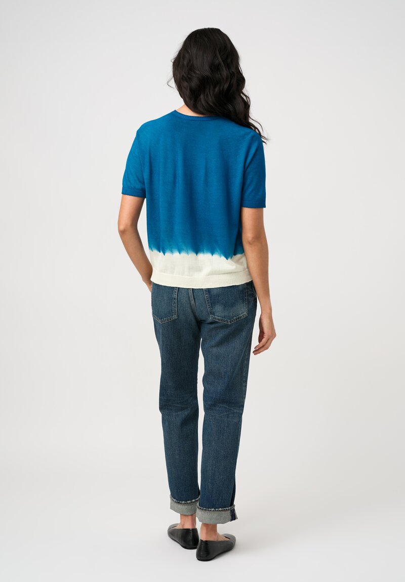 Suzusan Boushi Somewake Shibori Short Sleeve Sweater