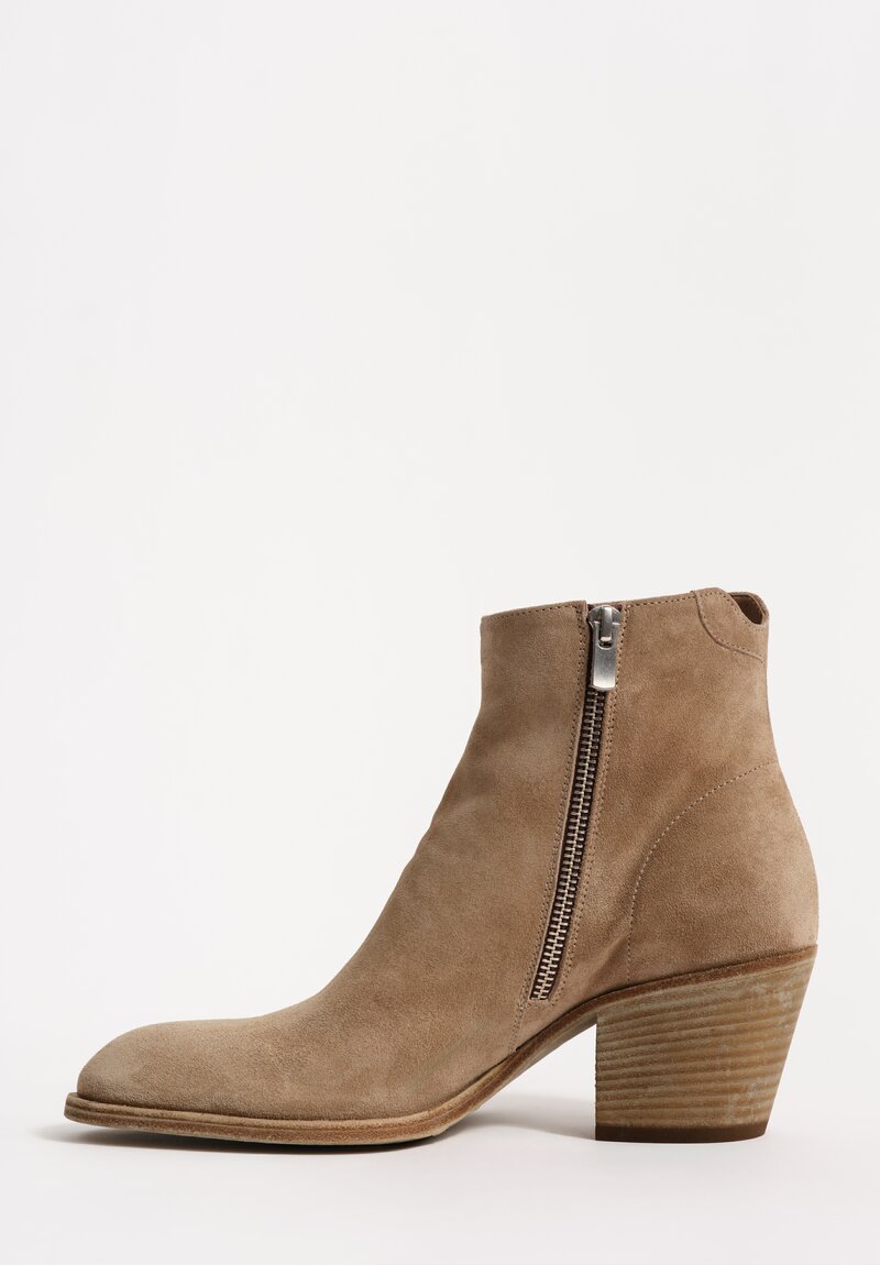 Officine Creative Cachemire Suede Lexikon Zip Up Ankle Boots