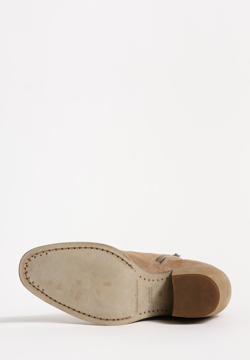 Officine Creative Cachemire Suede Lexikon Zip Up Ankle Boots