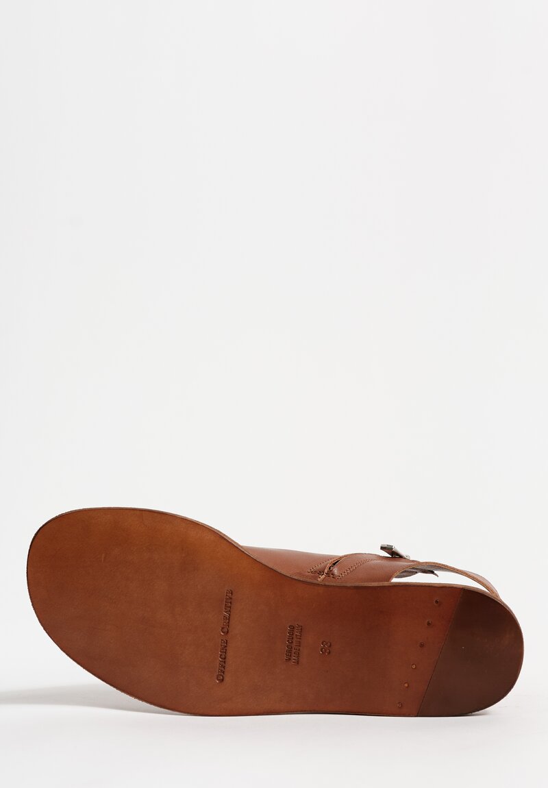 Officine Creative Leather Itaca Raw Edge Cut Out Sandals