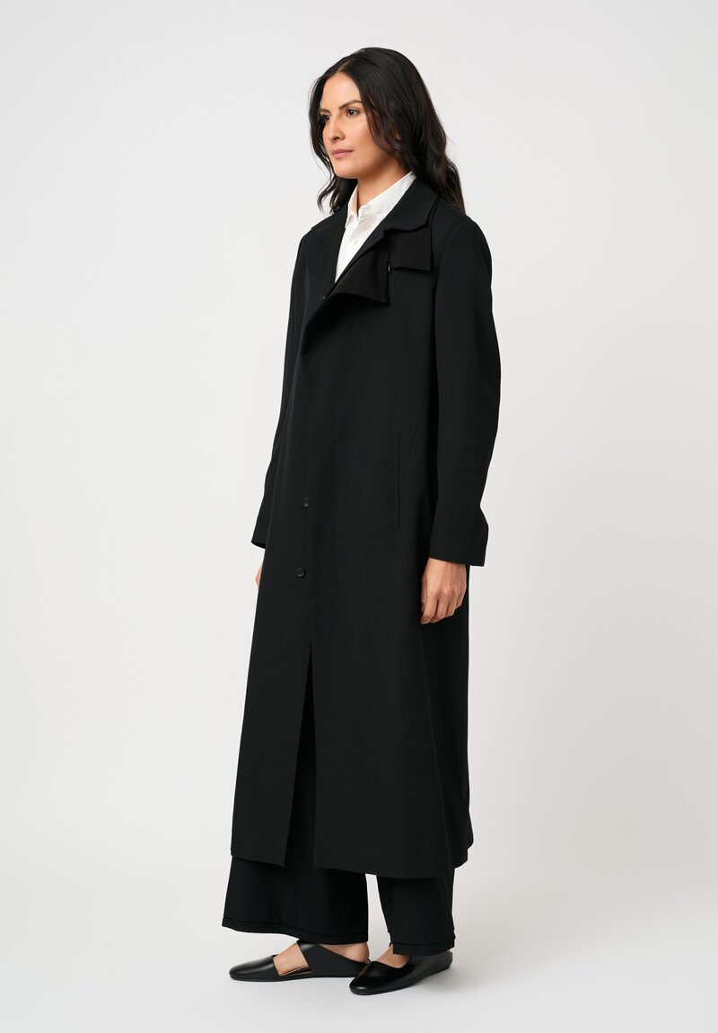 Yohji Yamamoto Gabardine Double-Collared Long Coat