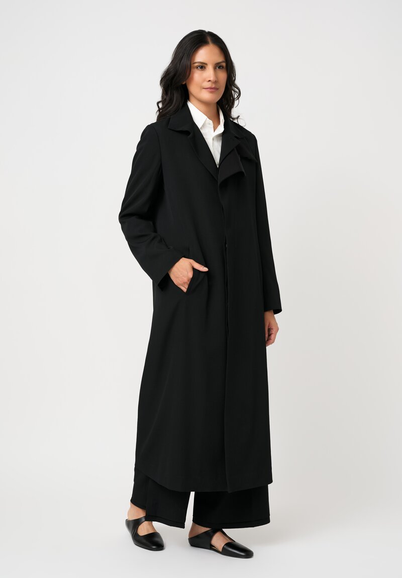 Yohji Yamamoto Gabardine Double-Collared Long Coat