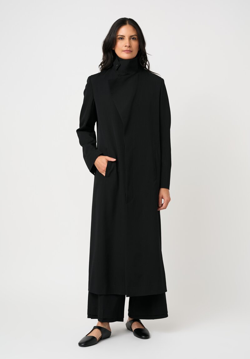 Yohji Yamamoto Gabardine Double-Collared Long Coat