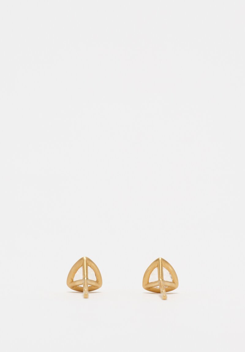 Kimberly Collins 18K Trillion Cut White Zircon Post Earrings