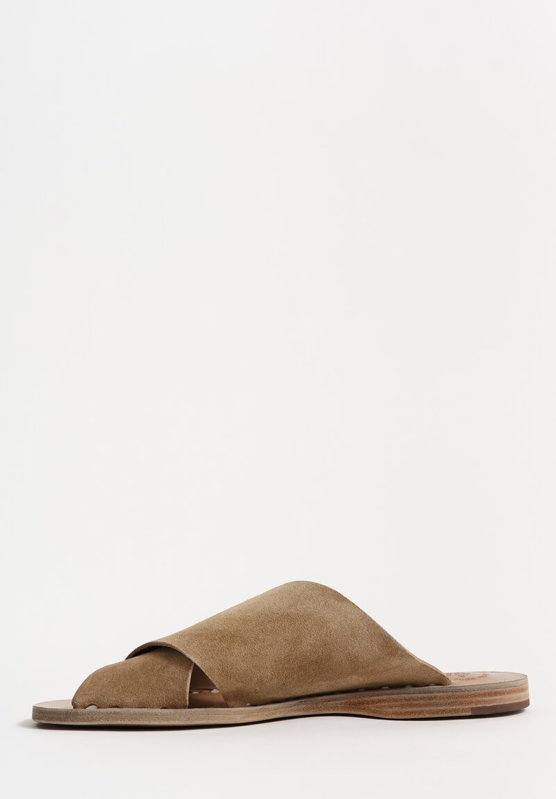 Officine Creative Suede Itaca Slip On Cross Strap Sandals