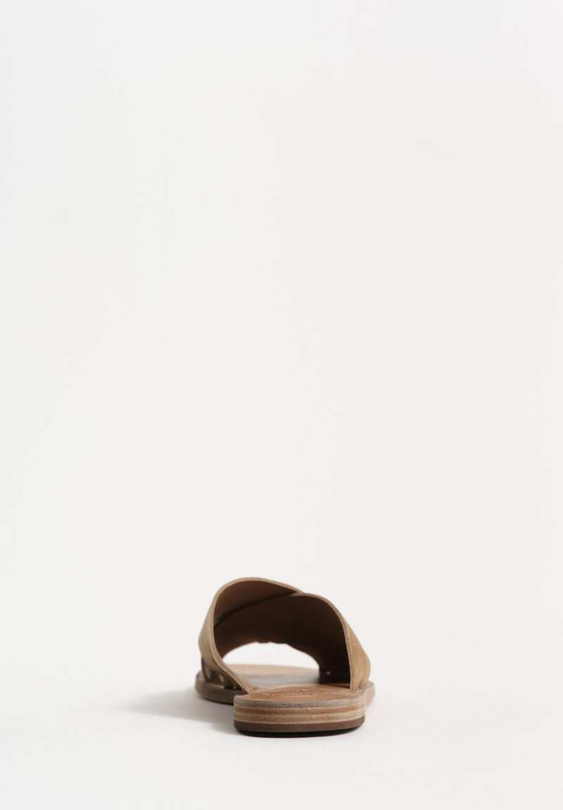 Officine Creative Suede Itaca Slip On Cross Strap Sandals