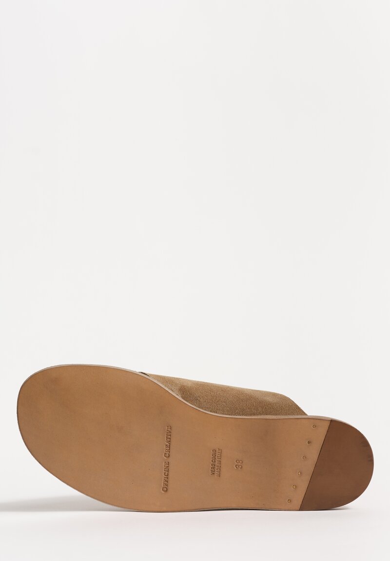 Officine Creative Suede Itaca Slip On Cross Strap Sandals