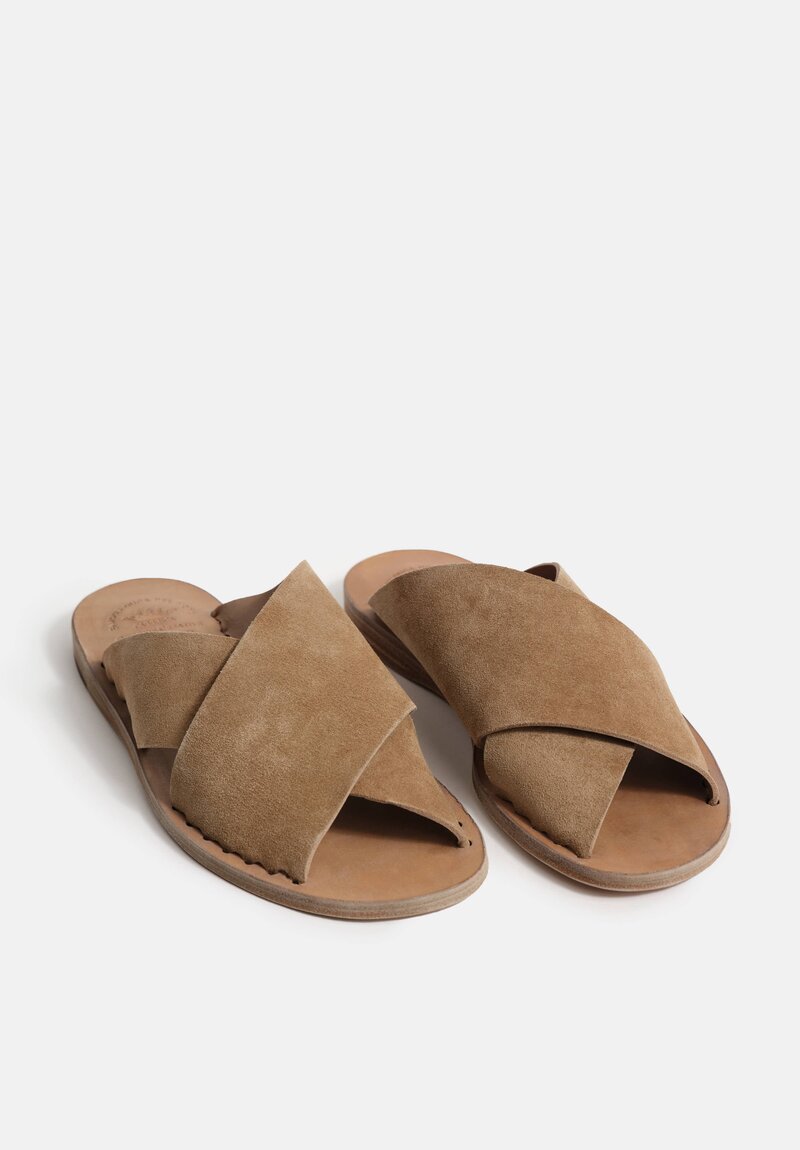 Officine Creative Suede Itaca Slip On Cross Strap Sandals