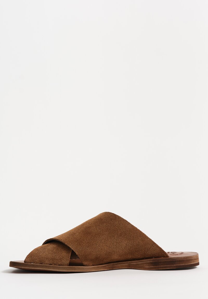 Officine Creative Suede Itaca Slip On Cross Strap Sandals