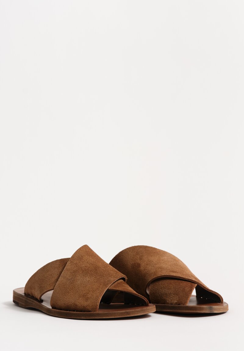 Officine Creative Suede Itaca Slip On Cross Strap Sandals