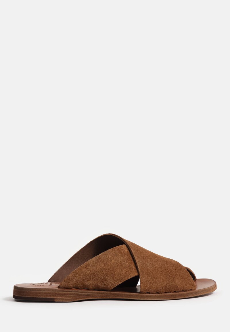 Officine Creative Suede Itaca Slip On Cross Strap Sandals