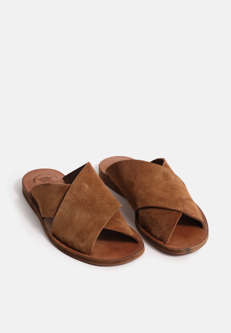 Officine Creative Suede Itaca Slip On Cross Strap Sandals