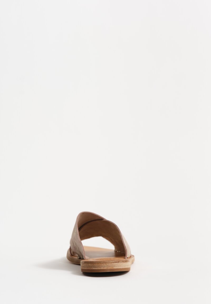 Officine Creative Metallic Leather Itaca Slip On Cross Strap Sandals