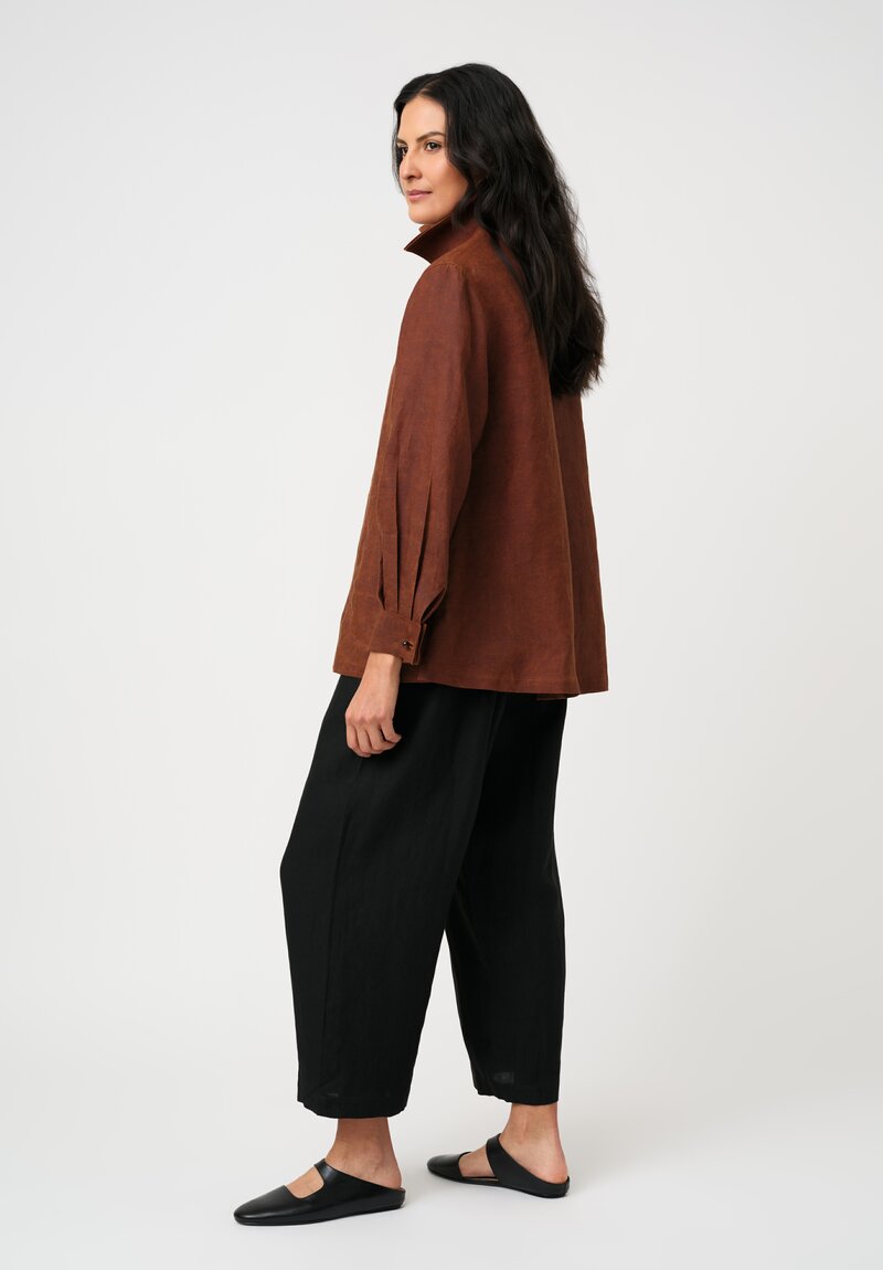 Sophie Hong Linen Double Stand Collar Shirt