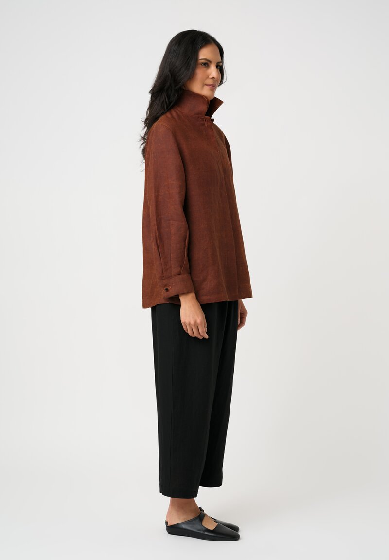 Sophie Hong Linen Double Stand Collar Shirt