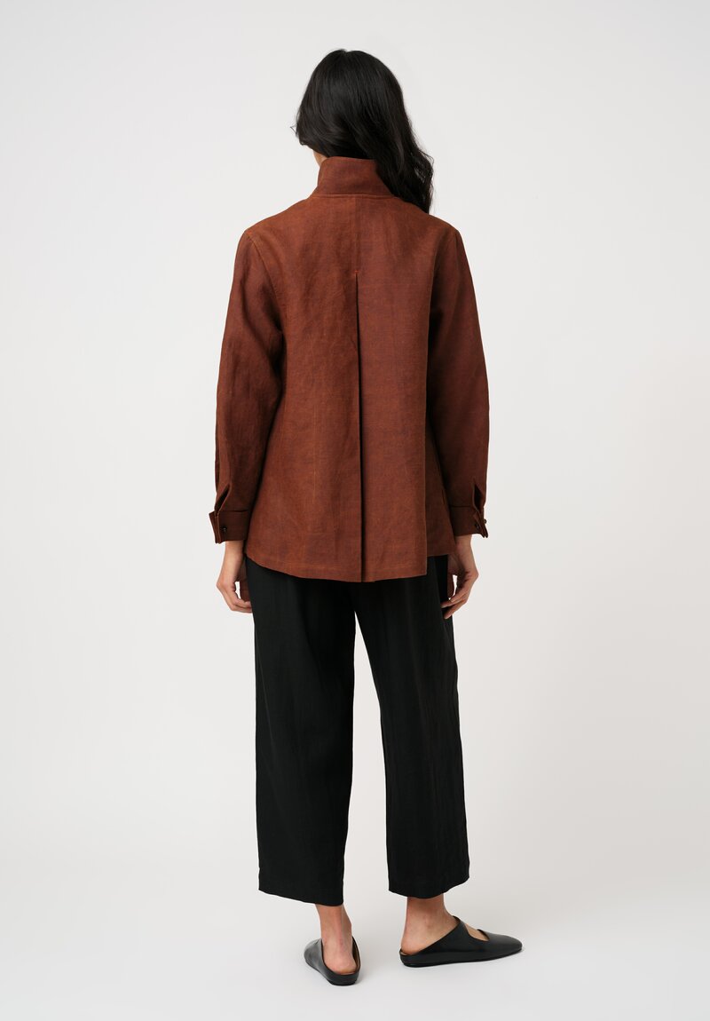 Sophie Hong Linen Double Stand Collar Shirt
