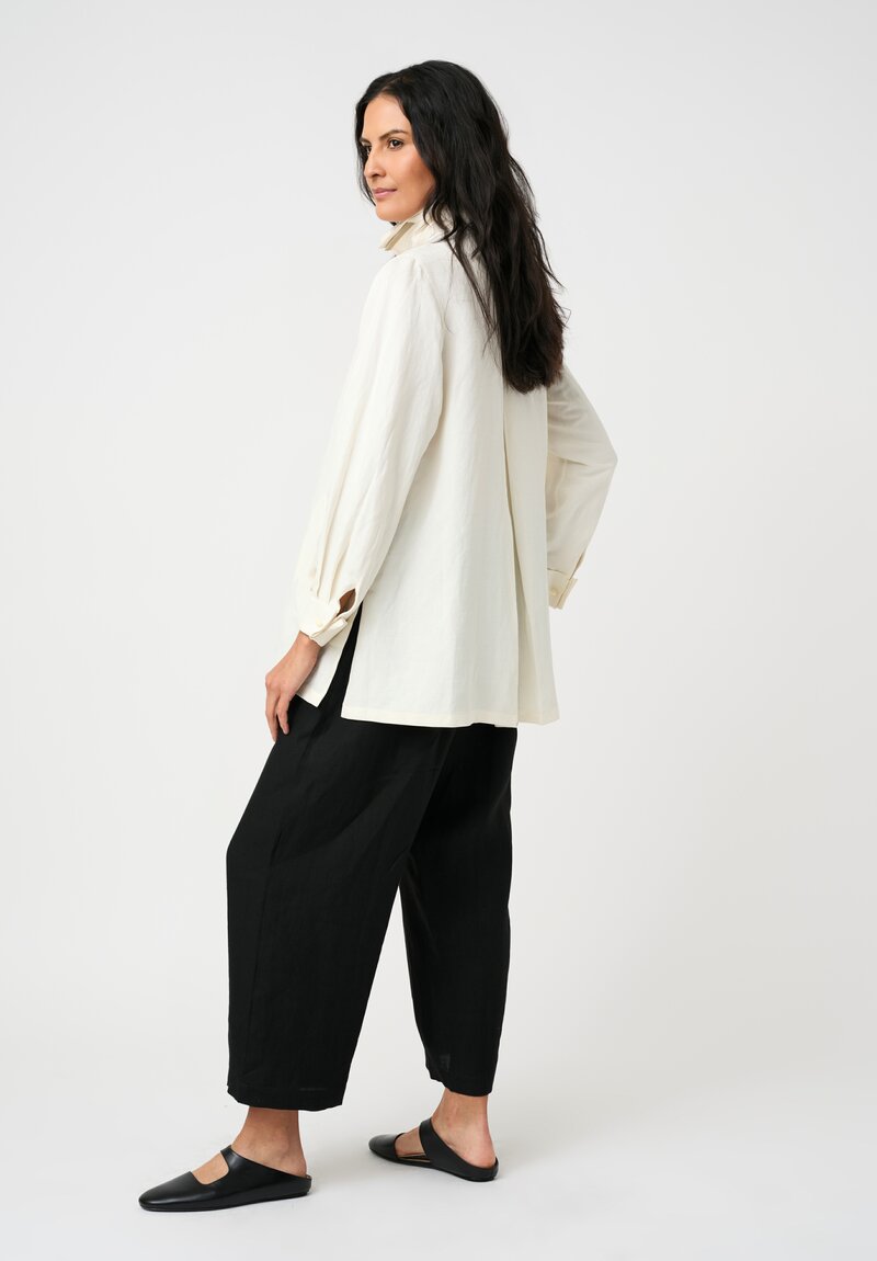 Sophie Hong Silk Button-Down Shirt in Natural White