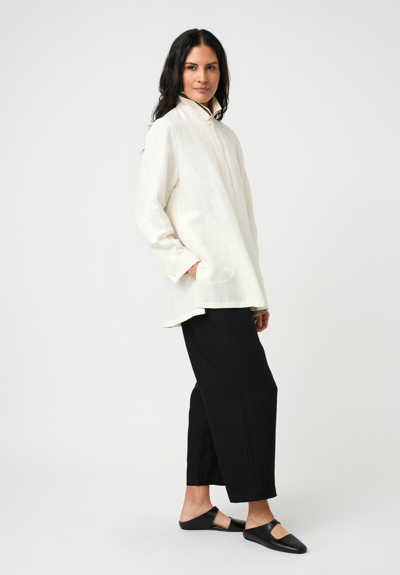 Sophie Hong Silk Button-Down Shirt in Natural White