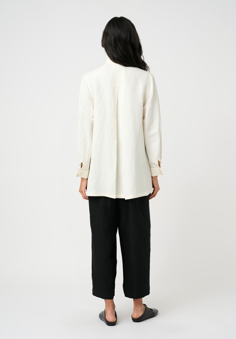 Sophie Hong Silk Button-Down Shirt in Natural White