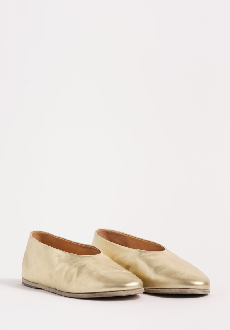 Marsèll Metallic Leather Coltellaccio Ballerina Flat
