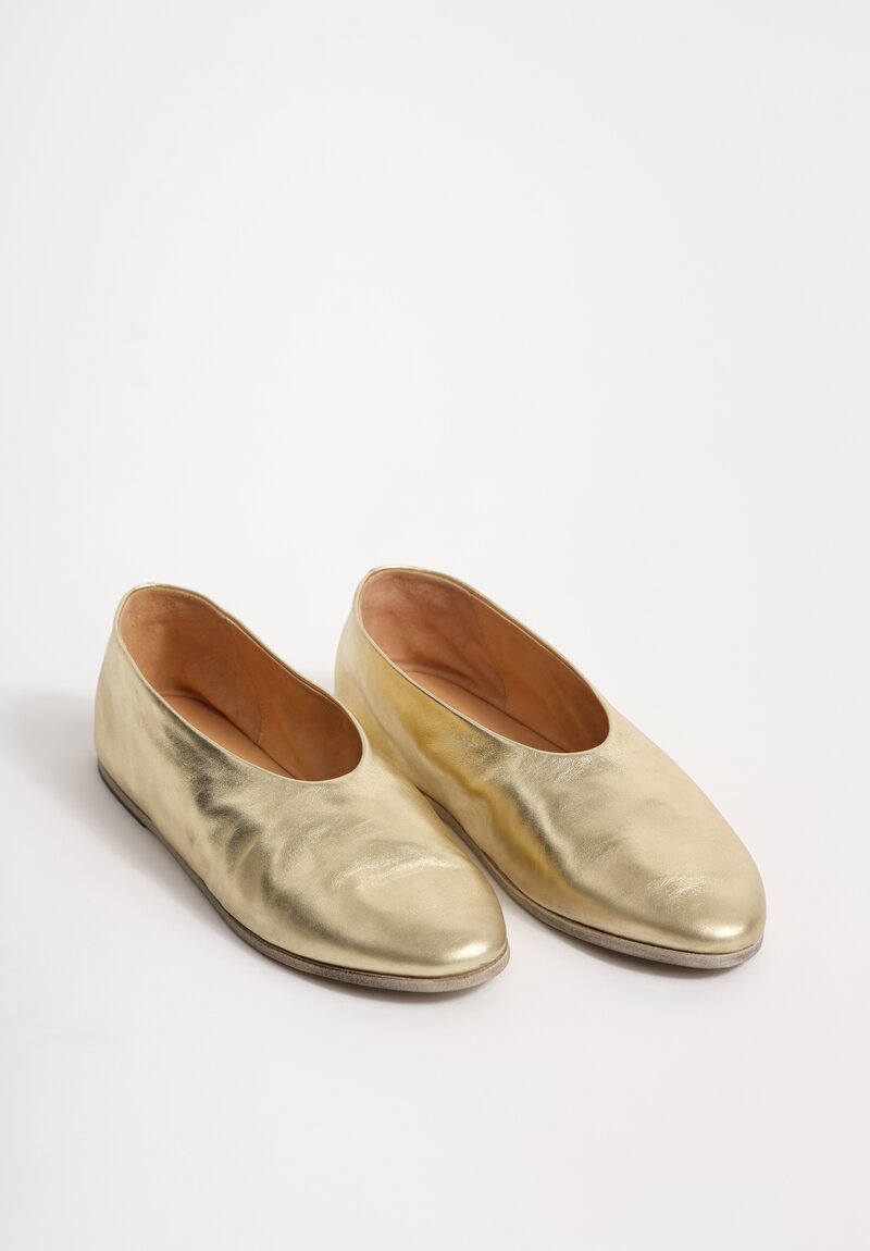 Marsèll Metallic Leather Coltellaccio Ballerina Flat
