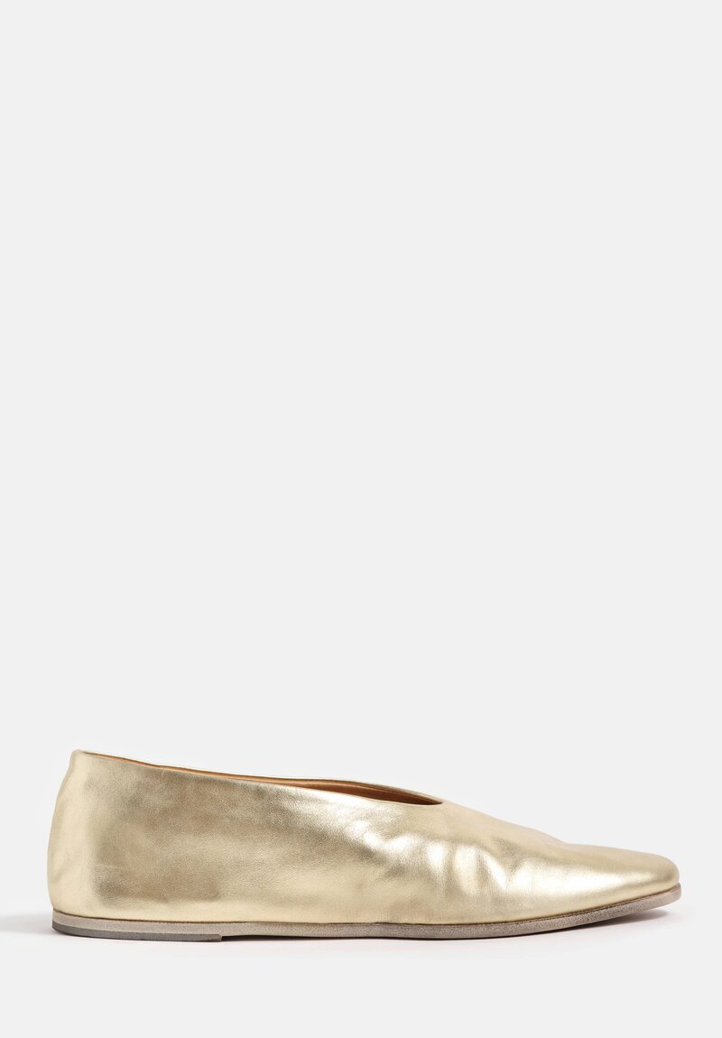 Marsèll Metallic Leather Coltellaccio Ballerina Flat