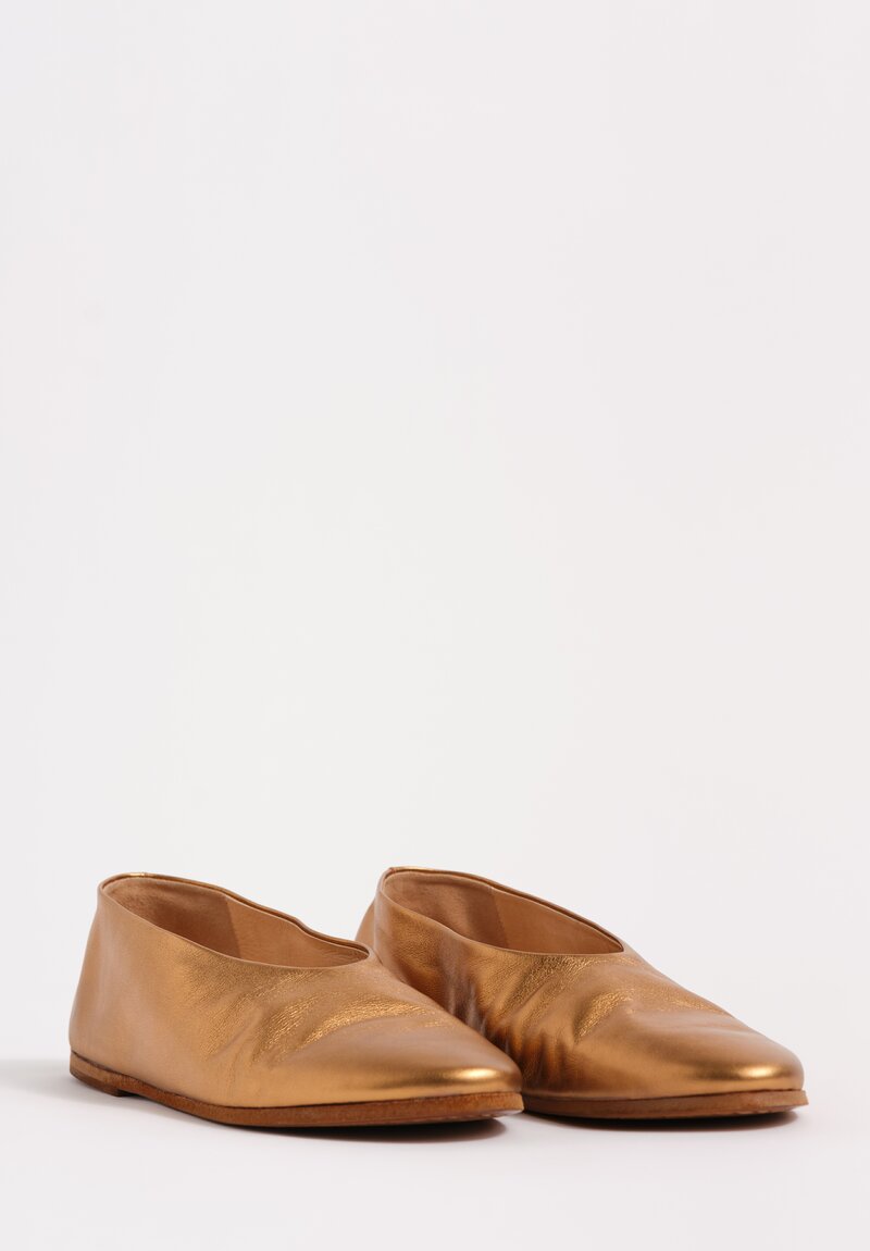 Marsèll Metallic Leather Coltellaccio Ballerina Flat