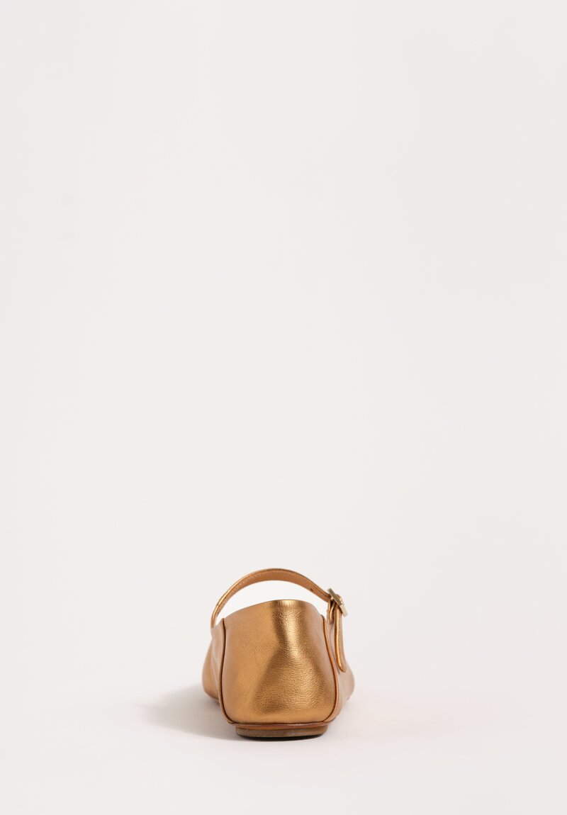 Marsèll Metallic Leather Strascico Mary Jane Flats