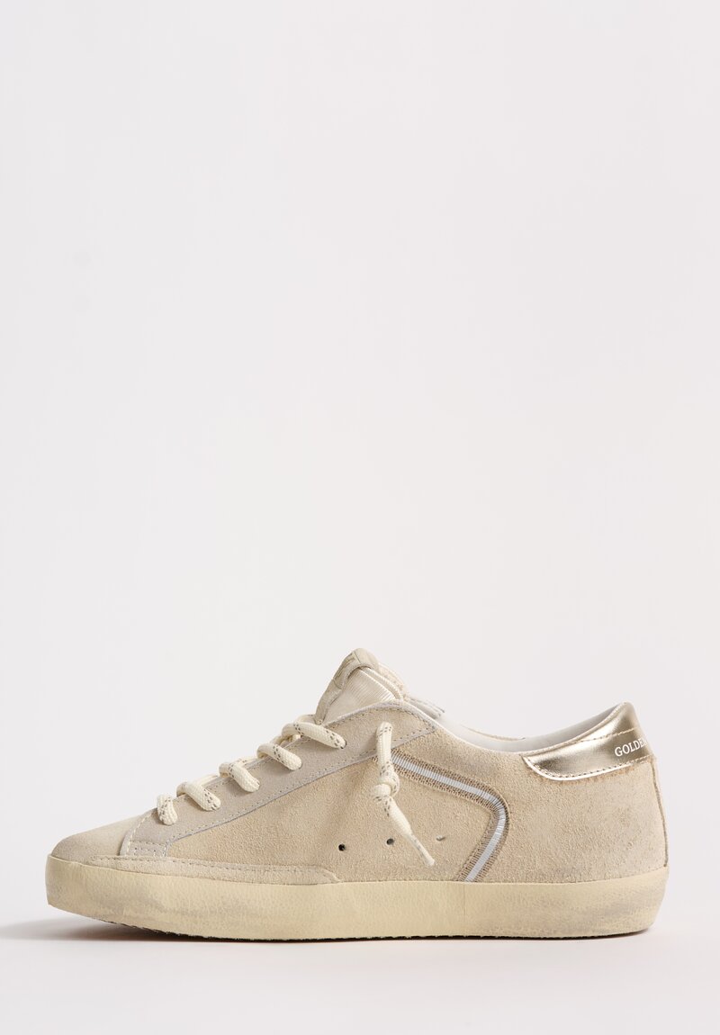 Golden Goose Super Star Suede Leather & Nylon with Metallic Heel Sneakers
