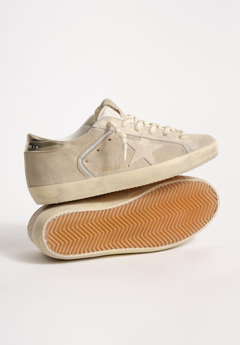 Golden Goose Super Star Suede Leather & Nylon with Metallic Heel Sneakers